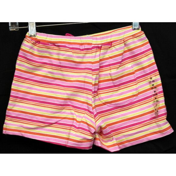 NEW Gap Factory 2pc Outfit Pink Tshirt Striped Shorts sz Med 7/8 Cotton Summer - Picture 8 of 10